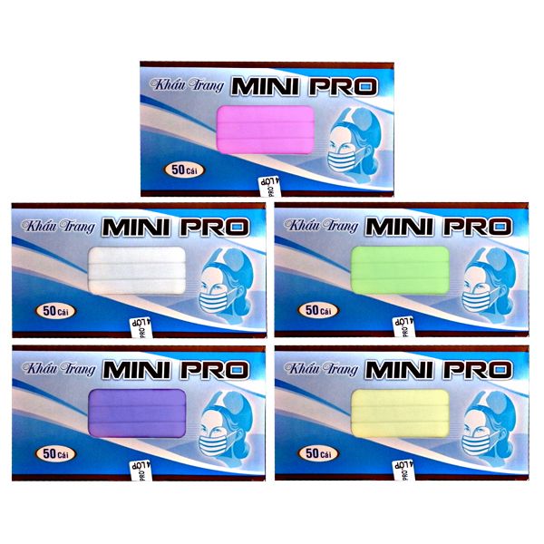 Khẩu trang Mini Pro 4 lớp kháng khuẩn 5 màu